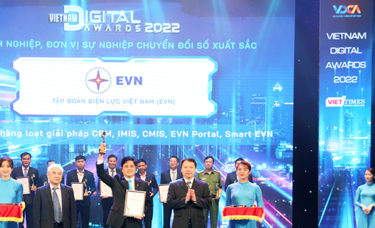 EVN nhận giải thưởng doanh nghiệp chuyển đổi số xuất sắc Việt Nam năm 2022
